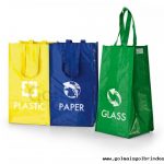 Conjunto de 3 sacolas para reciclagem